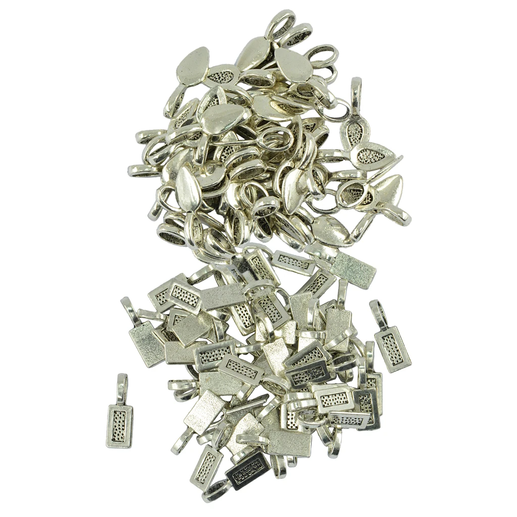 150Pcs Alloy Glue-on Flat Pad Bails Pendant Cabochon Jewellery Making Craft | Украшения и аксессуары