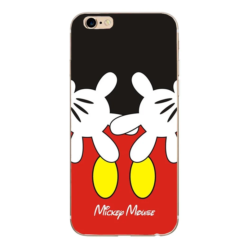 Мягкий силиконовый прозрачный чехол из ТПУ для iphone 6s с рисунком Микки Минни 6 7 8 Plus