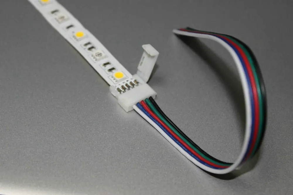 10X разъем светодиодной ленты 8 мм 10 мм 2 Pin 4 Pin 3528 2835 5050 провода RGB один цвет solderless светодиодный PCB платы провода разъемы