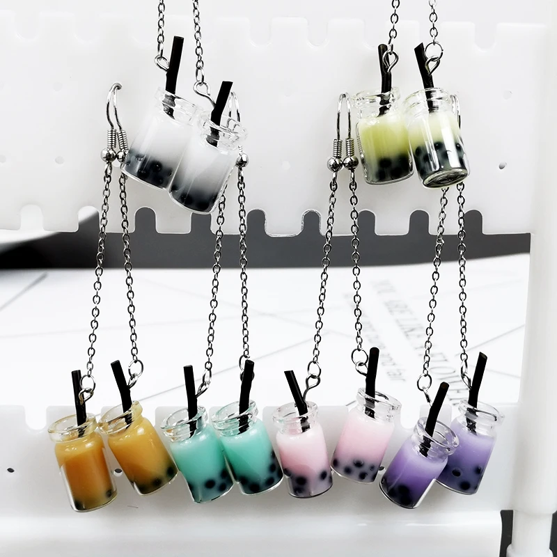 Длинные модные серьги милые ювелирные изделия стеклянная чашка для сока висячие