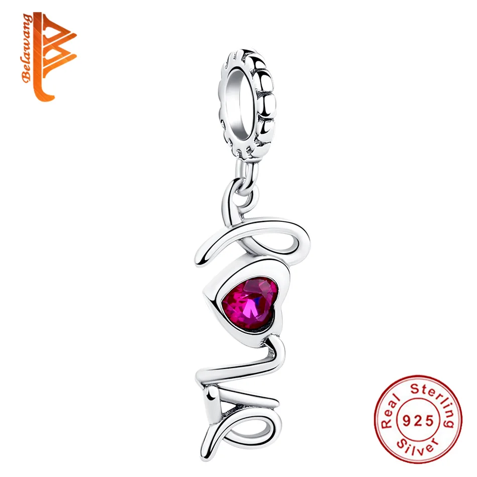 

BELAWANG подвеска в форме букв "LOVE" бусины для изготовления ювелирных изделий DIY, браслеты с брелоками для женщин, подходит для 925 стерлингового с...