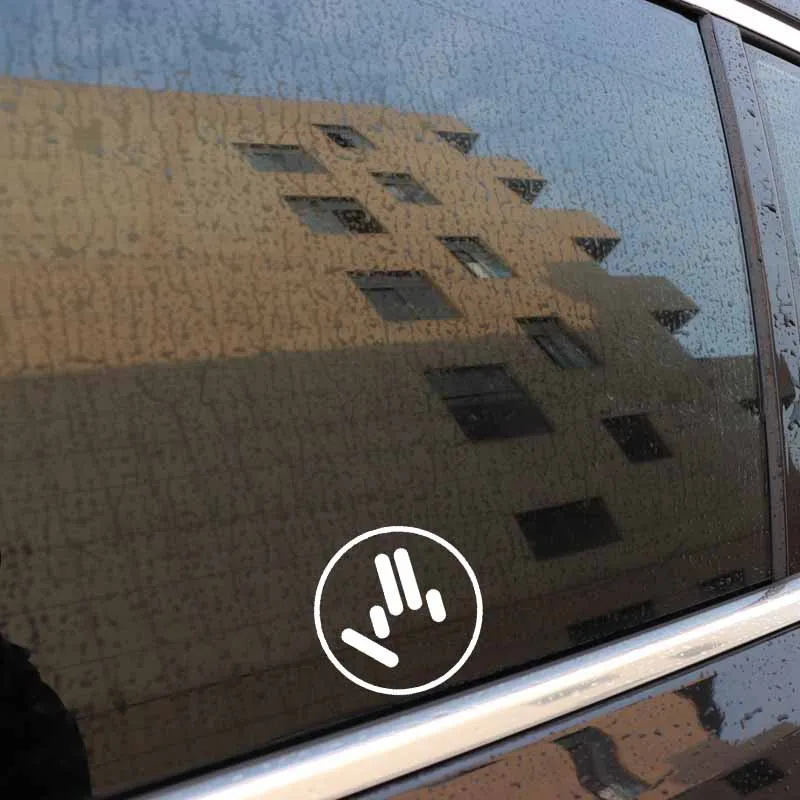 

YJZT 12.7CM*12.7CM Finger Funny Vinyl Decal Car Sticker Truck Window Black/Silver C3-1925