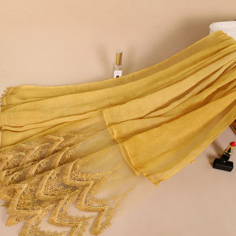 Осенне-зимний дизайнерский шарф Высококачественная кружевная Цветочная