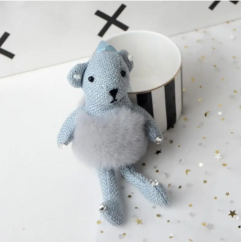 Кролик ткань медведь помпон diy Брелоки для ключей подвески на сумку ювелирные