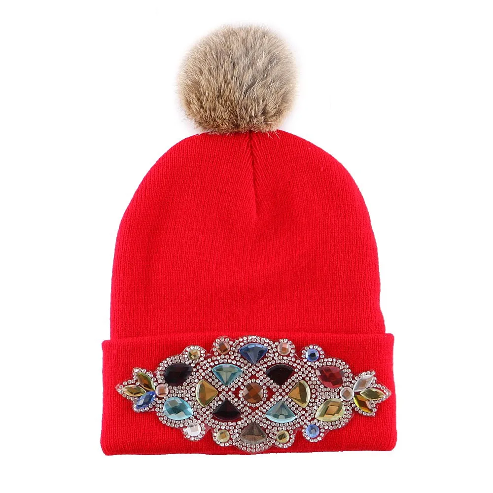 Оптовая продажа зимняя шапка с цветочным рисунком для мальчиков и девочек