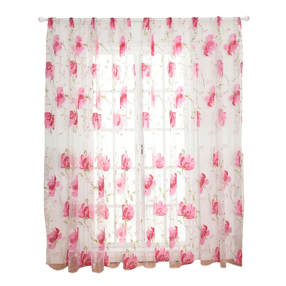 100x200 см Цветущая Виноградная лоза оставить Тюль двери окна шторы панель пряжа