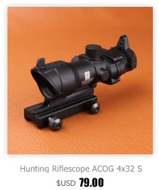 ohhunt Охота 4X32 ACOG Настоящее волокно Riflecope BDC Chevron Подковообразная Сетка Тактические оптические прицелы для кал.223.308 Печать логотипа визир