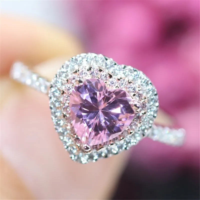 Женское кольцо из серебра 925 пробы с розовым топазом|ring for|rings for womenfine jewelry |