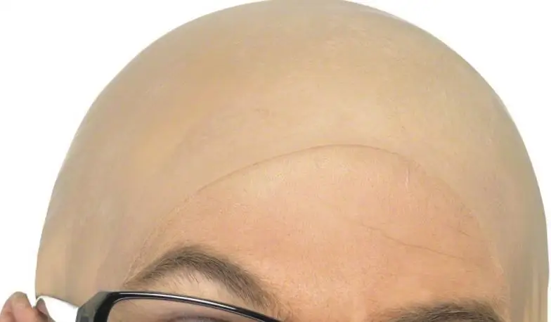 Смешной латексный лысый головной убор с париком Кепка унисекс забавная