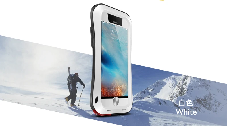 white Gorilla glass) LOVE MEI Armor чехол для iPhone 6 6s 6 Plus металлический алюминиевый чехол для iPhone 6s Plus 6 Plus защита от воды/ударов/дождя - Цвет: white