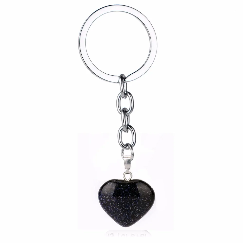 12 шт./лот Charm Love Hear Blue брелок из натурального камня Кварцевый подарок для женщин
