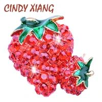 cindy xiang rhinestone strawberry brooches for women fashion jewelry fruit accessories t shirt brooch pin high quality new 2018