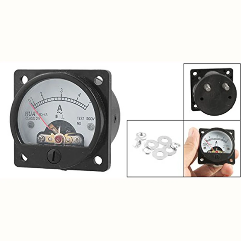 

Class 2.5 Accuracy AC 0-5A Analog Panel Round Meter Ammeter Meter Black