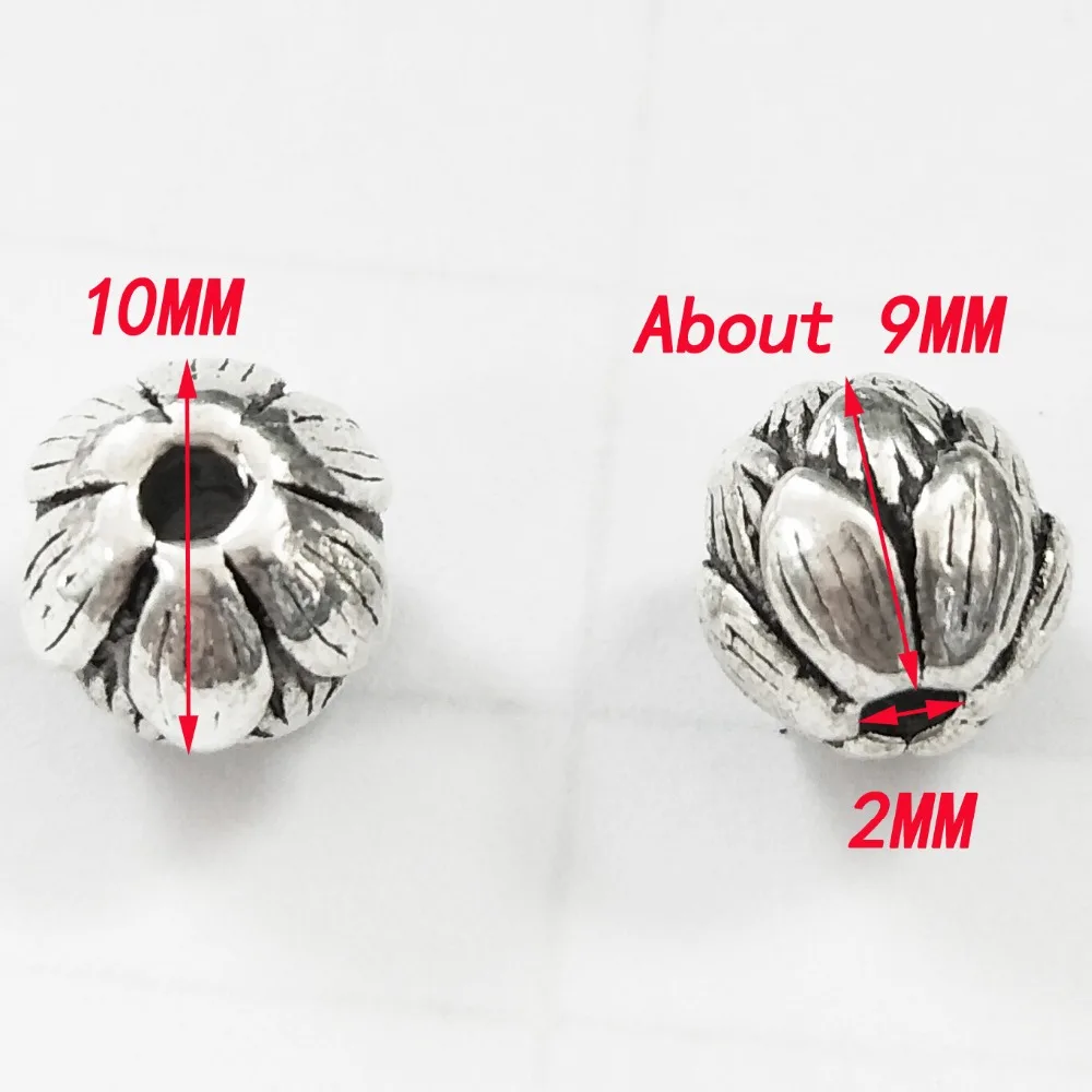 10Pcs/Lot Flowers Lotus Beads 9MM DIY Charms Bracelet Necklace For Jewelry Making Accessories | Украшения и аксессуары