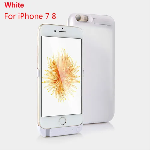 White For 7 8 Leioua 5000 мАч зарядное устройство чехол для iPhone 6 6s 7 8 power Bank Зарядка чехол для iPhone 6 6s 7 8 Plus чехол для батареи - Цвет: White For 7 8