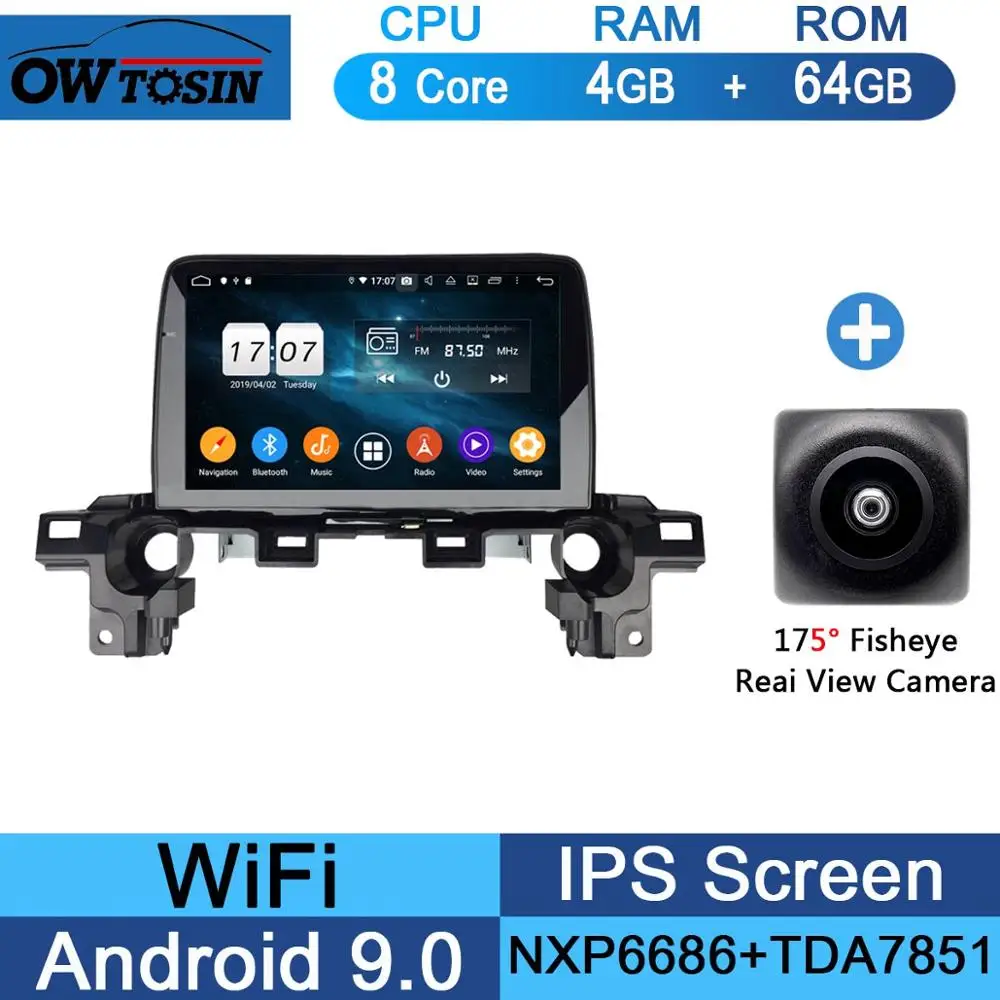 64G Fisheye Camera " ips Android 9,0 Восьмиядерный 4 Гб ОЗУ+ 64 Гб ПЗУ автомобильный DVD радио gps для Mazda ATENZA CX-5 CX5- DSP CarPlay Parrot BT стерео - Цвет: 64G Fisheye Camera