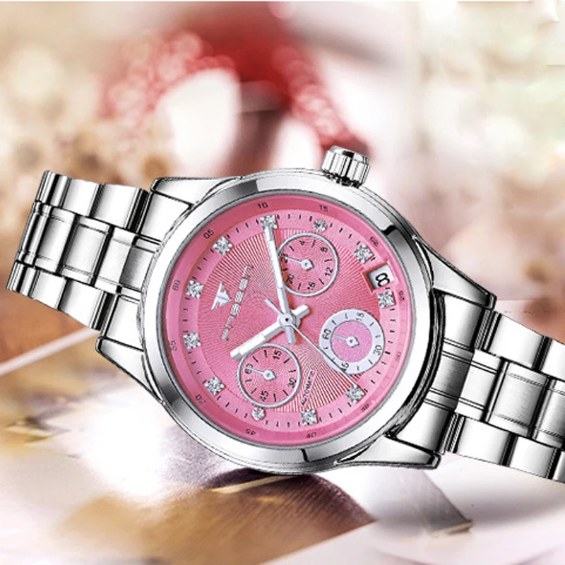 Montre Femme модные женские часы полностью автоматические механические наручные с