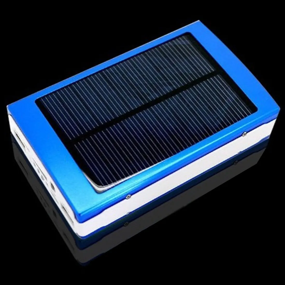 Высокая Ёмкость 30000mAh солнечное Батарея Портативный Зарядное устройство с двойным выходом USB внешний Батарея длительный для мобильного телефона на солнечных батареях - Цвет: Blue