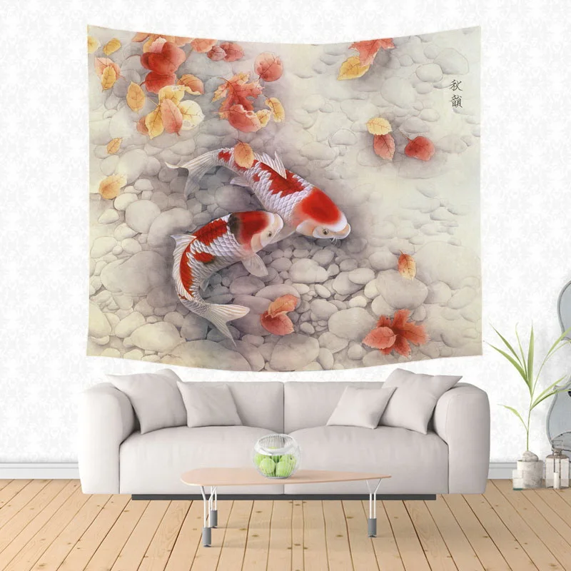 Необычный гобелен карпа и кои настенный подвесной покрывало на заказ простыни