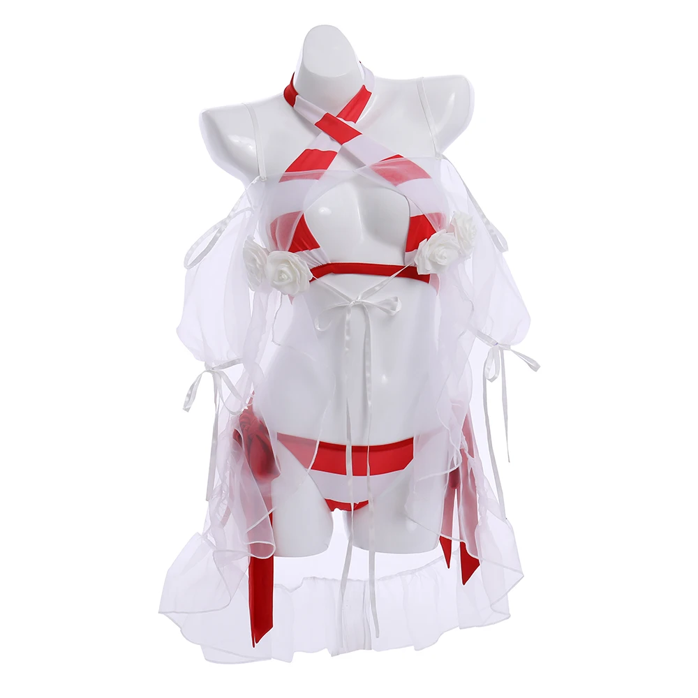 Повседневный купальный костюм Fate Nero Cos купальник бикини в полоску белая розовая