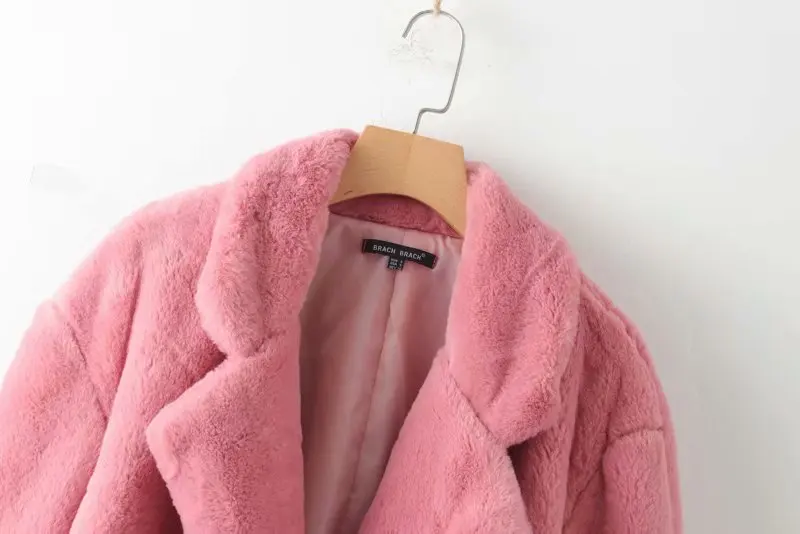 Осенне зимние женские теплые однотонные искусственный пальто с мехом femal chic
