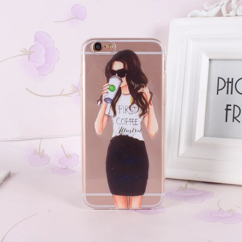Phone Case For iPhone 7 8 Cases Soft TPU Travel Party Girls Pattern Cover 5 5s se 6 6s Silicone Shell Coque Capa |