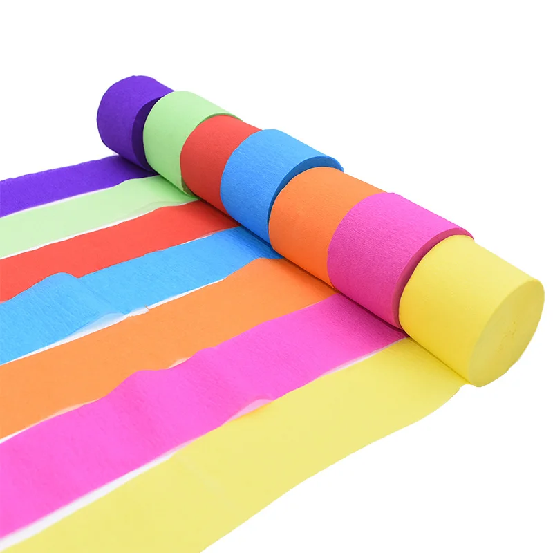 

25M*4.5cm Crepe Paper DIY Origami Wrinkled Paper Roll for Wedding Party Decoration Flower Wrapping Packing Material