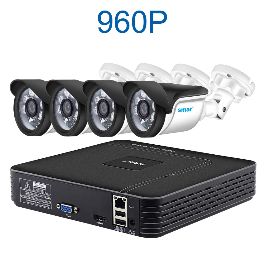 Синий Sm4ch CCTV Система HDMI CCTV NVR 4 шт. 1,0 МП/МП уличная инфракрасная камера видеонаблюдения 6 шт. Nano Leds Камера видеонаблюдения комплект - Цвет: Синий