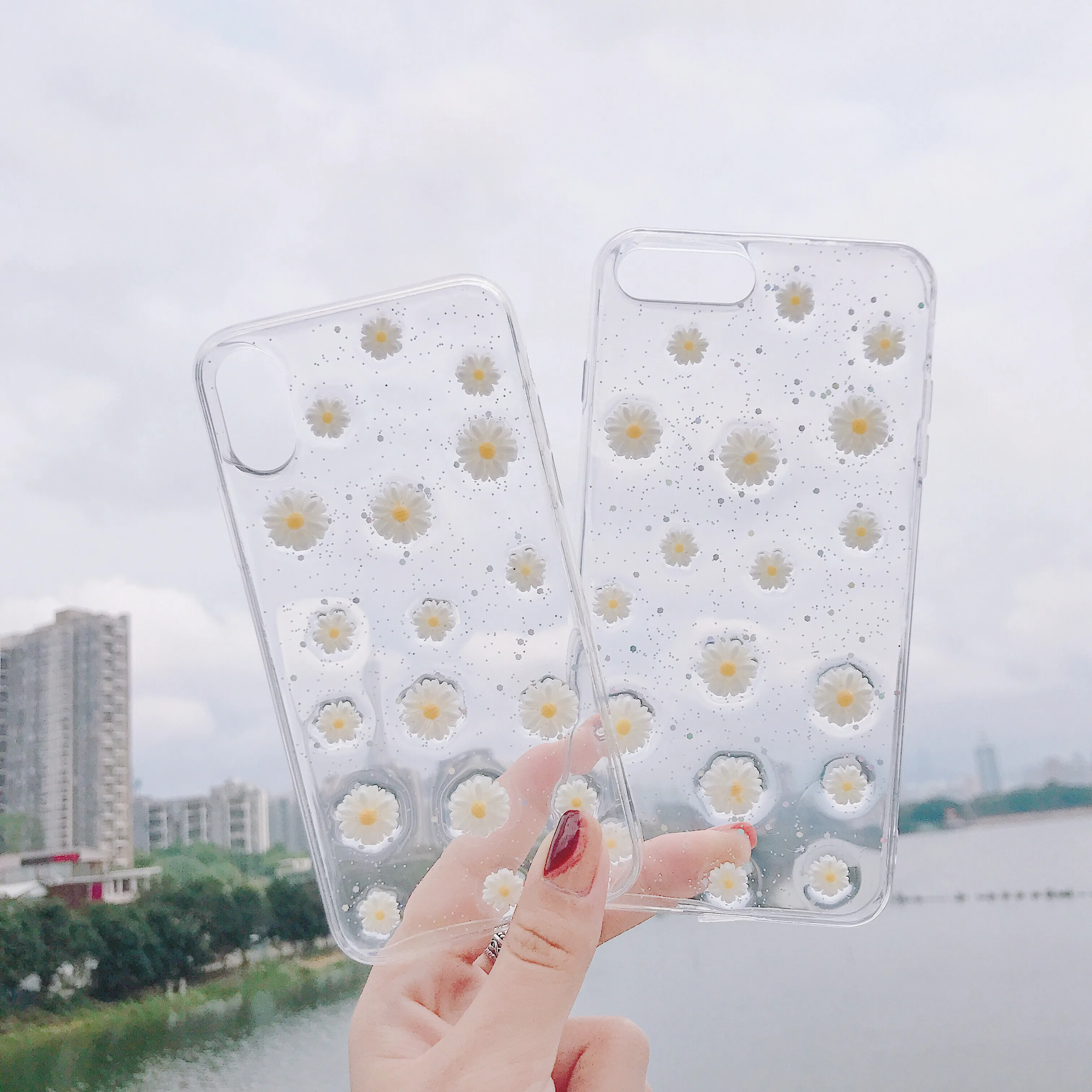 Чехол для телефона PEIPENG Real Daisy Flower чехол iPhone 7 8 6 6s Plus мягкая задняя крышка из ТПУ
