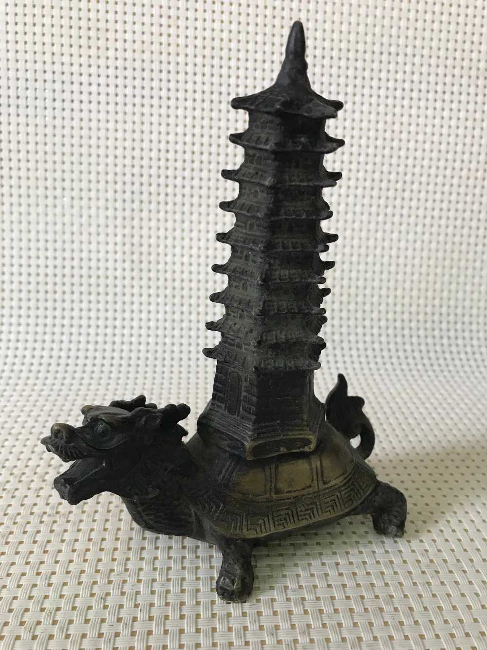 Classic domineering pure copper dragon turtle tower statue wealth Feng Shui town house home decoration crafts | Дом и сад