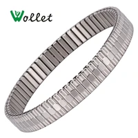 wollet jewelry 316l stainless steel elastic bracelet bangle for women men silver metallic gold color