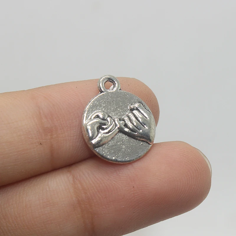 30 шт.-14 мм Античное тибетское серебро ручная работа пинки обещание шармы