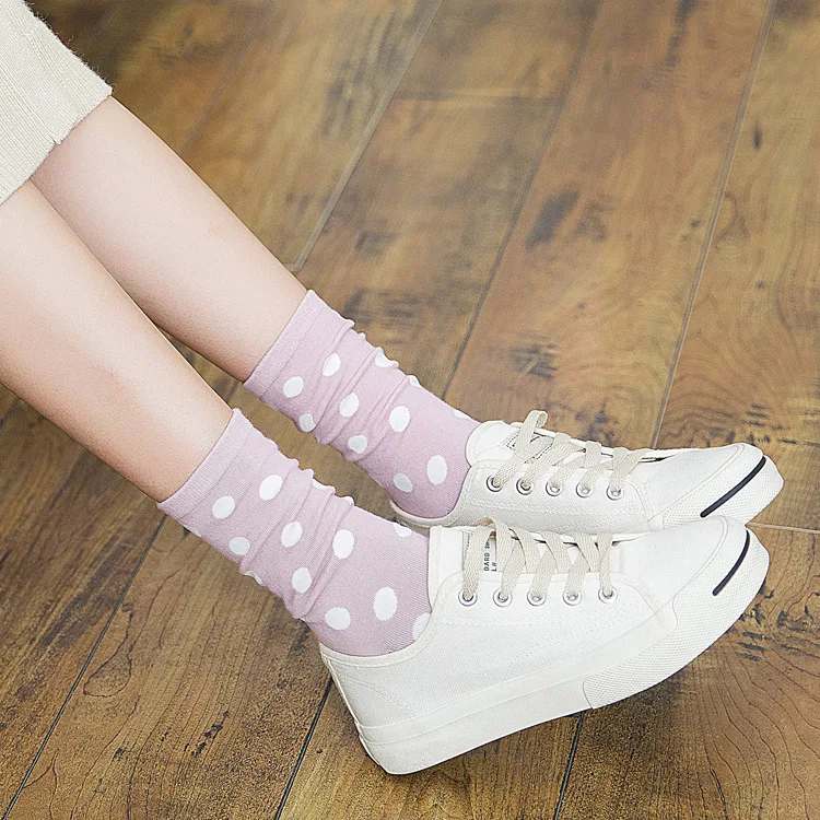 Редкие Японские Женские носки в стиле ретро милые круглые волнистые стильные