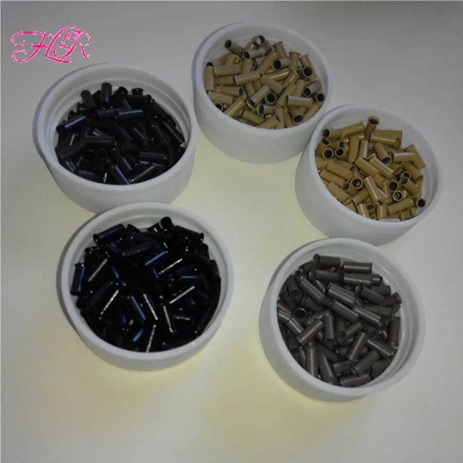 10000Pcs 2.8x2.3x7.0mm  Flared Copper Tube Micro Ring Link Beads  For Hair Extensions I Stick Tip