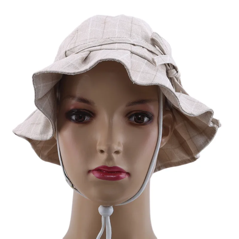 

Женские шляпы, модная клетчатая шляпа принцессы с бантом, детская шляпа, мягкая Повседневная шляпа от солнца для девочек и мальчиков, летняя...