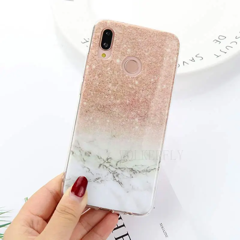 2 Мягкая задняя крышка из ТПУ с рисунком мрамора для huawei P Smart Y9 mate 20 10 P30 Pro P20 Lite honor 8X 8A 8C 7C 7A Pro Чехол для телефона - Цвет: 2