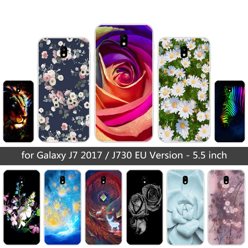Для Samsung Galaxy J7 2017 J730F (версия ЕС) Силиконовые ТПУ цветные чехлы для телефонов 5