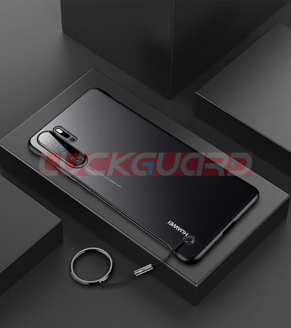 Матовый Прозрачный Бескаркасный чехол для телефона с кольцом для huawei P20 P30 Pro mate 10 20 Honor V20 20 Pro Роскошный Жесткий чехол Funda