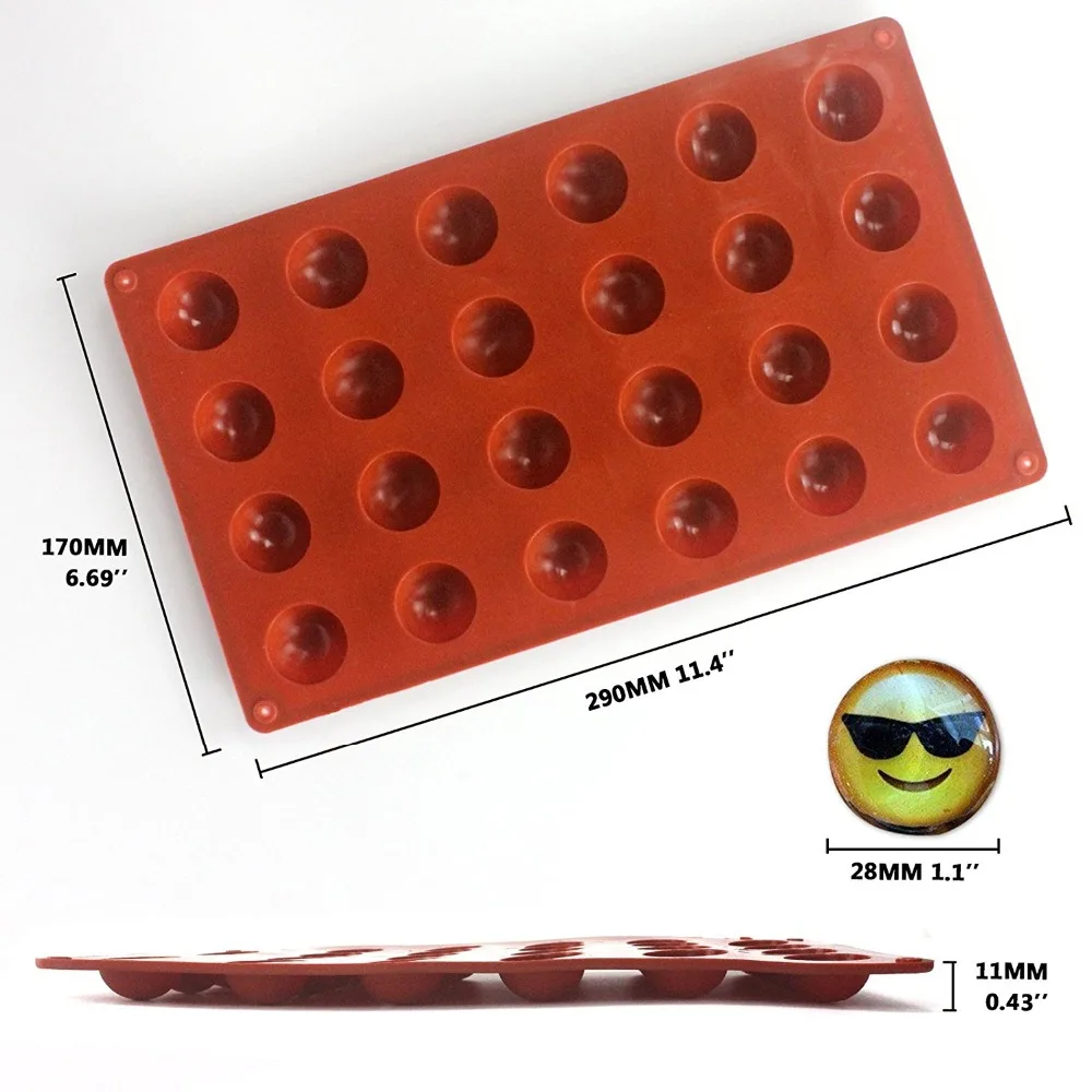 Полукруглая силиконовая форма для выпечки в виде бомбочек чайных кругов размер 4