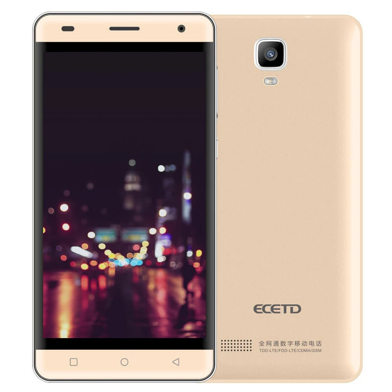 Ecetd ET200 смартфон 5.5 дюйма экран HD glden цвет супер тонкий корпус 4 г LTE бар Дизайн