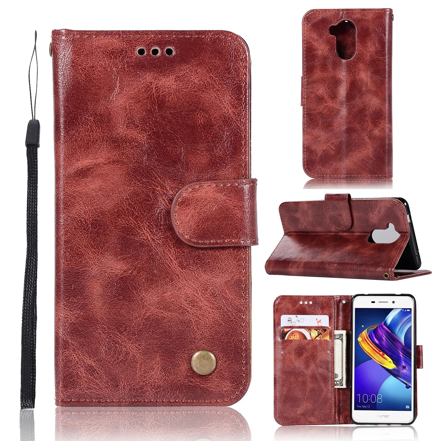 Роскошный Ретро Кожаный чехол для Huawei mate 10 Pro P8 P9 P10 Lite Nova 2i книга флип 9 lite TPU полный