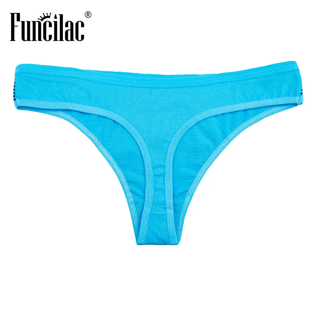 FUNCILAC хлопковые танга сексуальные женские стринги и на молнии с принтом Femme нижнее