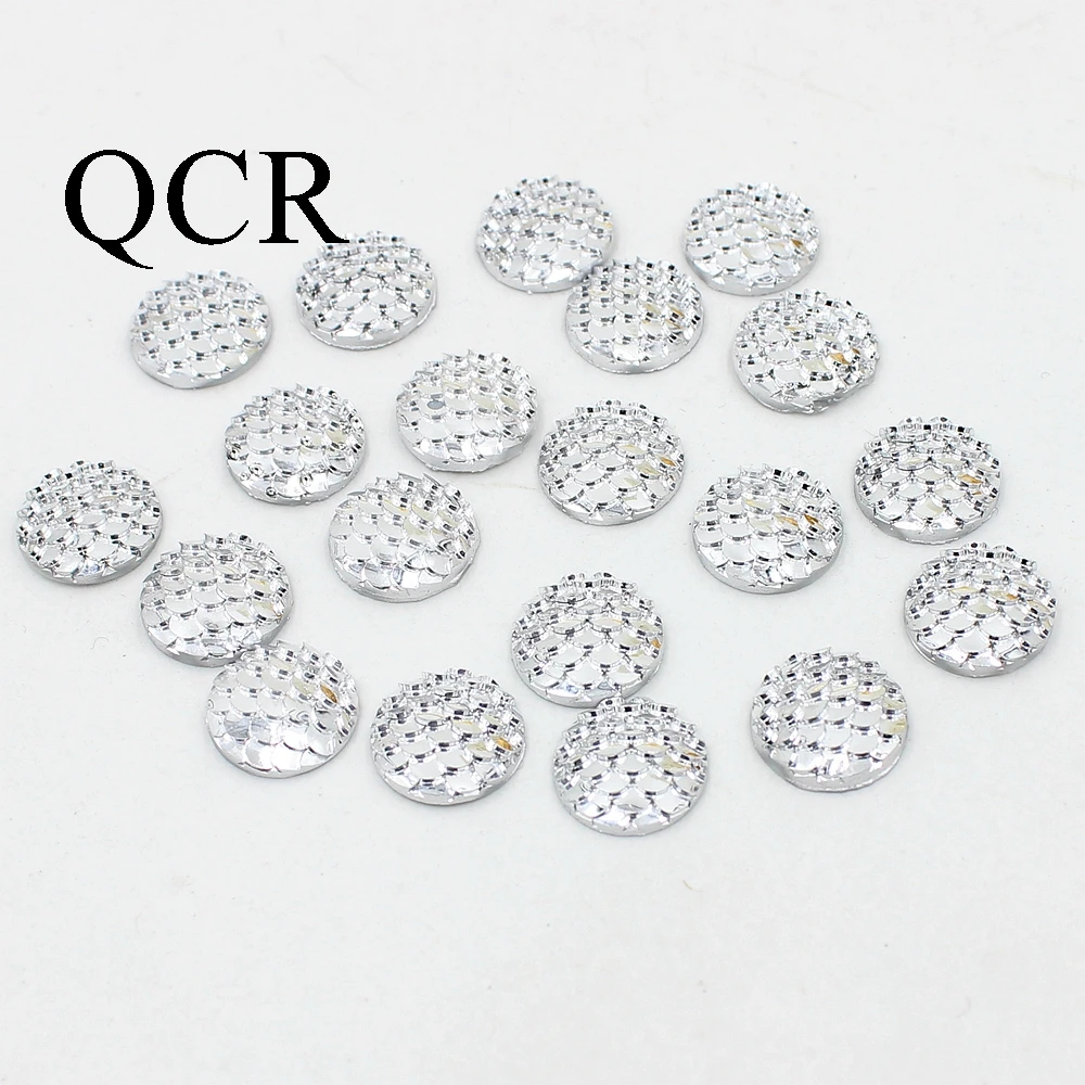 Размер 12 мм 50 шт серебряный цвет змеиная чешуя плоские круглые каменные бусины из