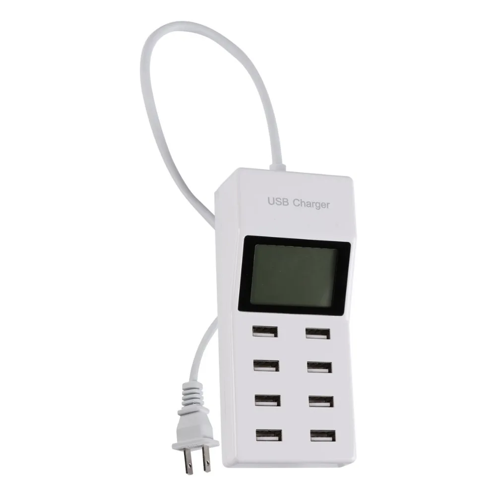 Универсальный дорожный адаптер переменного тока с 8 USB портами и светодиодным