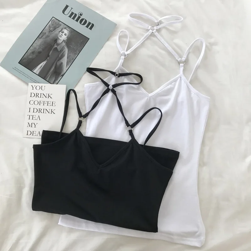 Блузка женская черная с вырезом на спине|cami top|bustier cropsummer camisoles |