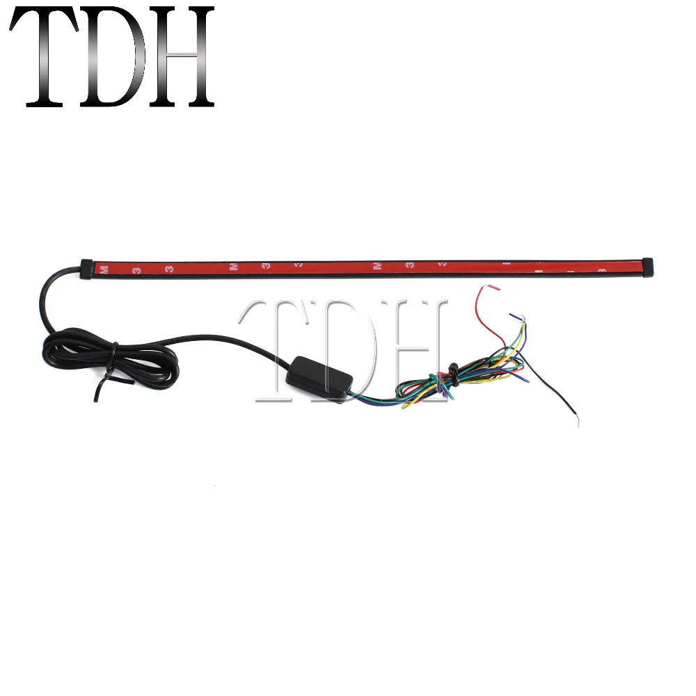 45 см бегущий белый Янтарный стробоскоп стоп-сигнал для мотоцикла светодиодная