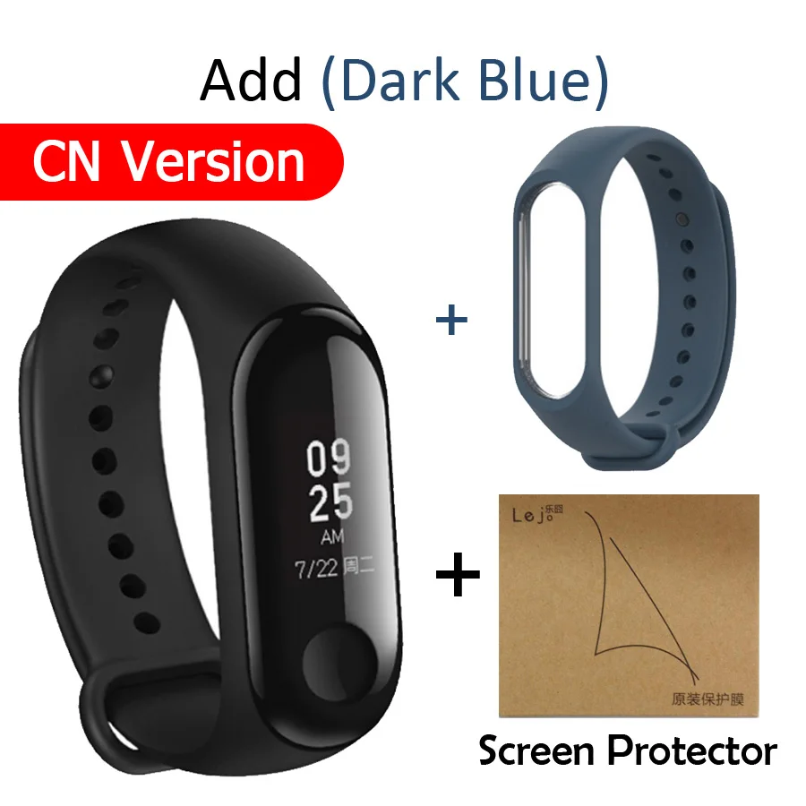 Xiao mi band 3 mi Band 3 фитнес-трекер пульсометр умный Браслет 0,78 ''OLED дисплей тачпад Bluetooth 4,2 Android - Цвет: dark blue N film-