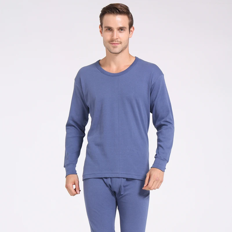 round dark grey Зимнее мужское бархатное плотное термобелье для мужчин, теплая многослойная одежда, пижама, термос, мужские кальсоны, мужские Леггинсы - Цвет: round dark grey