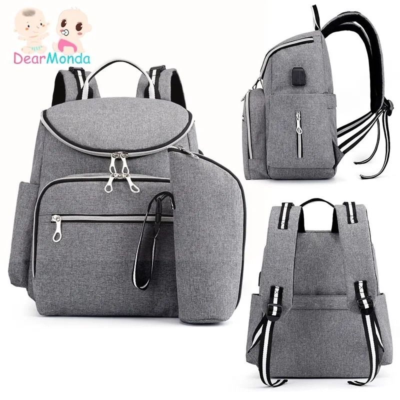 DEARMONDA Mommy USB сумка для подгузников большой подгузник детский коврик для коляски обновленный модный дорожный Рюкзак Водонепроницаемые сумки для беременных сумки для мамы