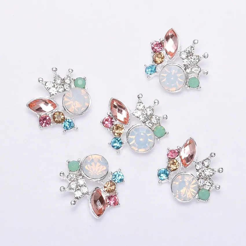 10 шт. 3D strass Корона Nail Art поставок очарование блестящие украшения ногтей акрил для DIY маникюр BL237